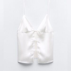 zara satin tie top